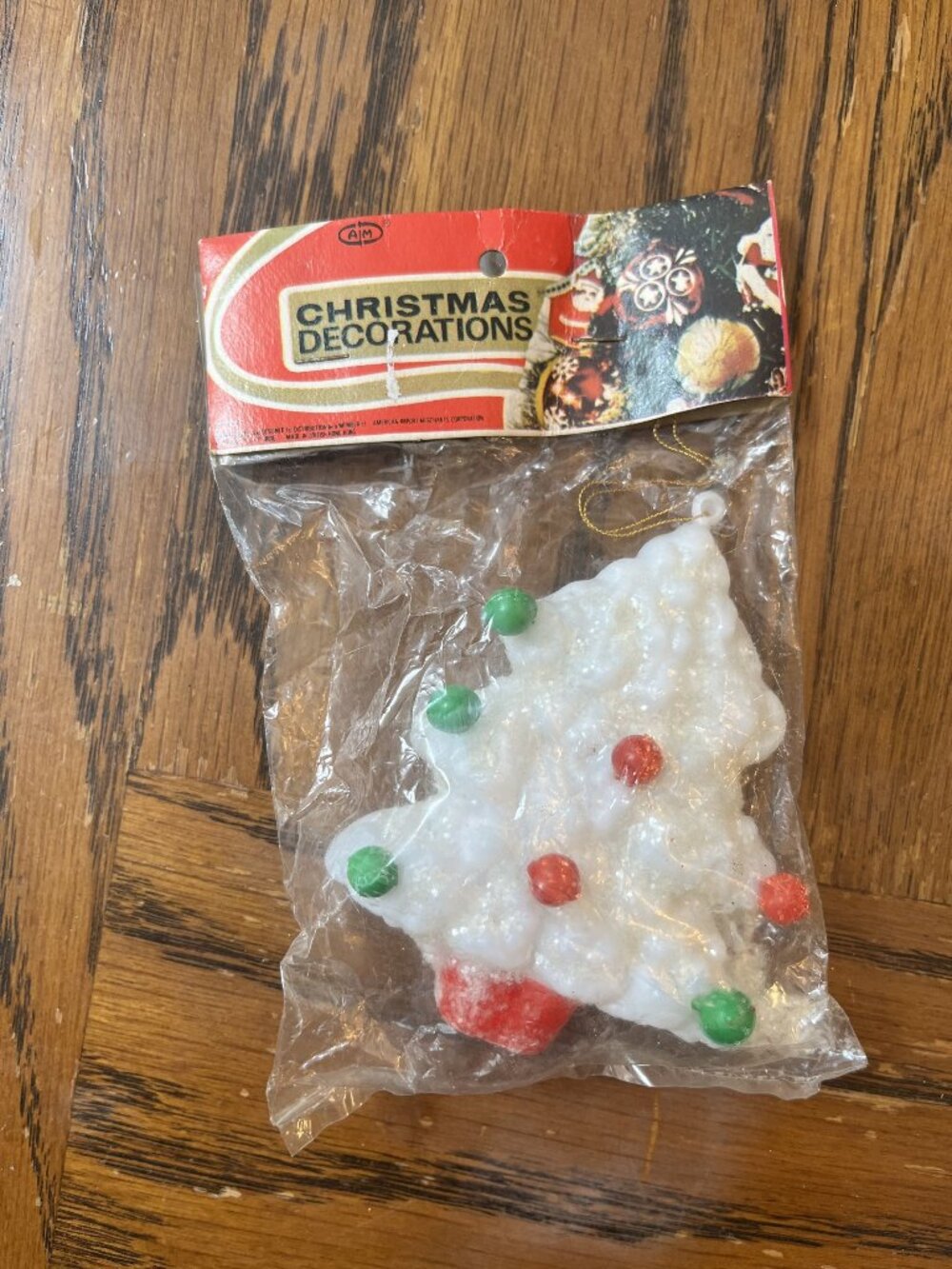 Vintage Blow Mold Christmas Tree Ornament Original Packaging